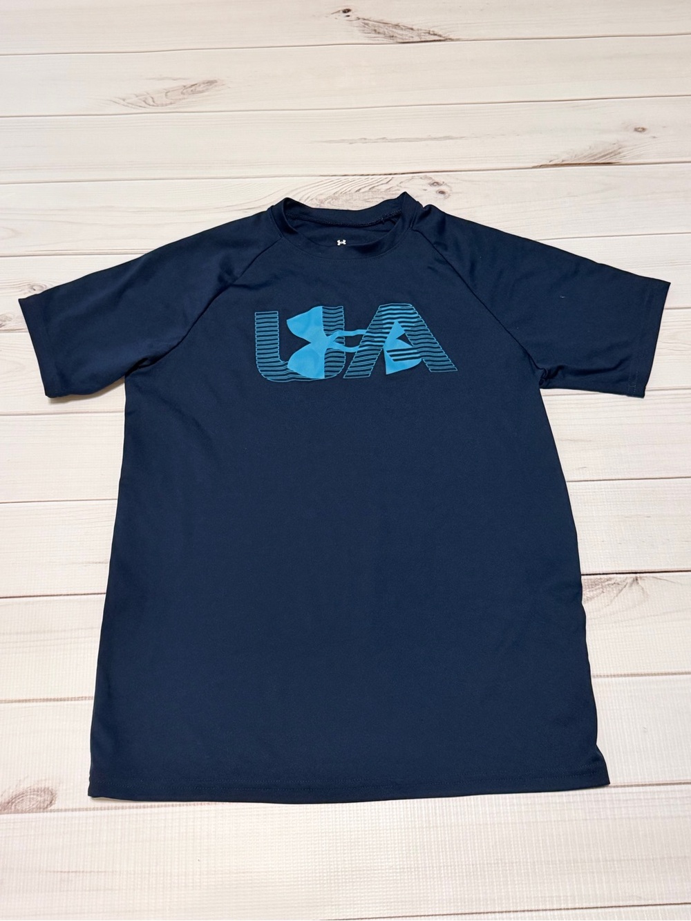 Under Armour Navy Short-Sleeve Athletic Tee with Blue Logo